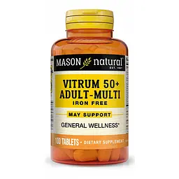 Вітаміни та мінерали Mason Natural Vitrum 50 + Adult-Multi Iron Free 100 таблеток