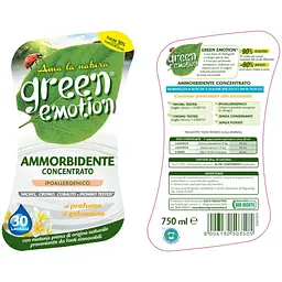 Концентрований кондиціонер-ополіскувач для пом'якшення тканини Green Emotion Еко засіб Жасмин 750 мл - мініатюра 2