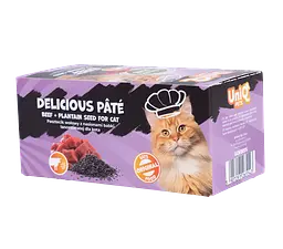 Смачний паштет UNIQ PETS CAT WET FOOD ROYAL BEEF з яловичини та насіння подорожника, 30 г - мініатюра 2
