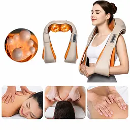 Масажер для шиї та плечей Massager of Neck Kneading Бежевий - мініатюра 4