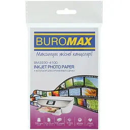 Фотопапір Buromax глянцевий 10х15 см 180 г/м² 100 аркушів (BM.2230-4100)