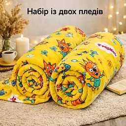 Плед Love You флісовий Веселі лисенята 8195set2 150х200 см 2 шт - мініатюра 2