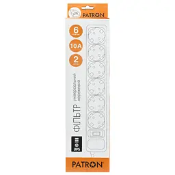 Мережевий фільтр живлення Patron 2 m3*1mm2 (SP-1065U) 6 розеток BLACK (EXT-PN-SP-1065U) - мініатюра 2