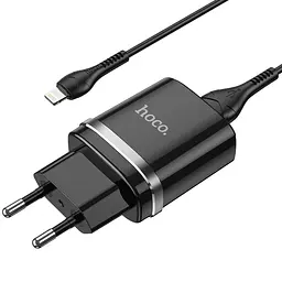 Зарядний пристрій Hoco N1 USB чорний + кабель USB to Lightning - мініатюра 4