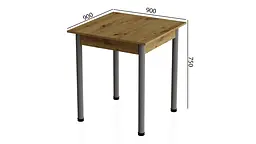 Стіл кухонний Ferrum-decor Агата 75x90x90 Сірий ДСП Дуб Артізан 16мм (FRD-105683) - мініатюра 3
