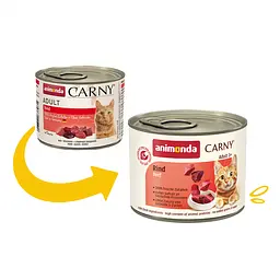 Вологий корм для кішок Animonda Carny Beef з яловичиною 200 г (арт.AM-83707) - мініатюра 2