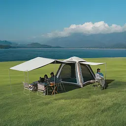 Намет чотиримісний автоматичний надувний із тентом Naturehike Ango CNK2550WS017, сірий - мініатюра 2