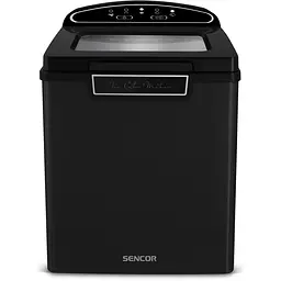 Sencor Льодогенератор побутовий SIM3000BK, 105 Вт, 12 кг/добу, об'єм 1.9л, приготування за 9 хв, 2 розміри льоду, чорний