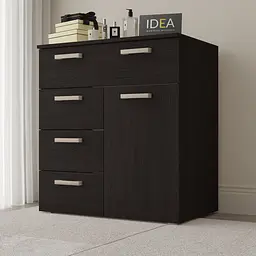 Комод на 4 шухляди з дверима Idea ТКБ-367.2 Венге темний - мініатюра 1
