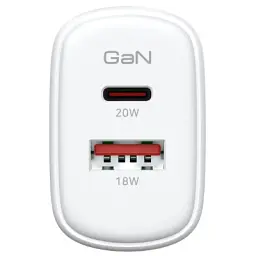Зарядний пристрій Armorstandart 1xUSB-C + 1xUSB 20W GaN white (ARM89531) - мініатюра 6