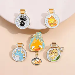 Значок Ходячий Замок Хаула Кальцифер Howls Moving Castle Calcifer 3 см P HMC C 02 - мініатюра 2