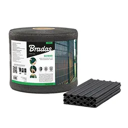 Стрічка для огорожі Bradas 19 см х 36 м 200г/м.кв + кліпси 20 шт TOB2001936GY