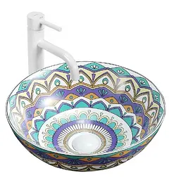 Умивальник Rea Aztec 40x40 blue (REA-U7501), Глянцева