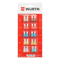 Набір запобіжників Wurth 3-30A 10 шт. (0731100)