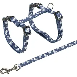 Шлея з повідцем для котів Trixie Skull нейлон 27-46х1х120 см 1 наб., в асортименті - мініатюра 5