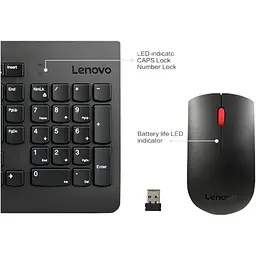 Комплект (клавіатура + миша) Lenovo Essential Wireless Combo Gen2 Black (4X31N50709) [159778] - мініатюра 5