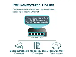 Комутатор TP-LINK TL-SG105PE - мініатюра 3