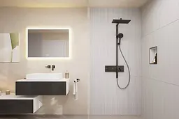 Душова система з термостатом Hansgrohe Raindance Alive Q 210x340 2jet з ShowerSelect Comfort brushed black chrome 24590340 - мініатюра 3