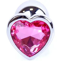 Анальна пробка Boss Of Toys Boss Series - Jewellery Silver Heart Plug Pink S, BS6400044, Срібний / Яскраво-рожевий - мініатюра 2