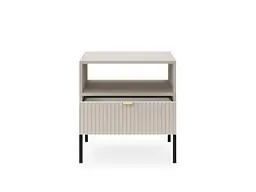 Тумба приліжкова Perfect Home Нова / Nova з 1 шухлядою і чорними ніжками S54 Кашемір (PFH-091256) - мініатюра 2