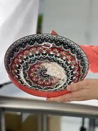Салатник червоно-сірий 1800 мл Тригір'я 25.5x7.5 см