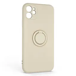 Силиконовый чехол для Apple iPhone 11, Icon Ring, слоновая кость, панель-накладка, с кольцом-подставкой на 360°, противоударный, возможность использования магнитных держателей, ArmorStandart (ARM68648)