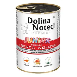 Вологий корм для цуценят Dolina Noteci Premium з яловичим серцем банка 400 г