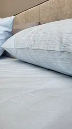 Комплект постільної білизни Євро варена бавовна 200 x 220 см блакитний - мініатюра 2
