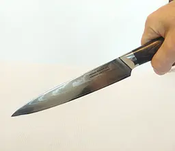 Ніж слайсер Damascus DK-HJ 6008 AUS-10 дамаська сталь 67 шарів лезо 20 см - мініатюра 7