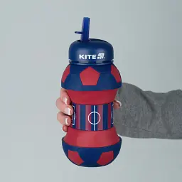 Силіконова пляшка для води 550 мл червоно-синя (K26-1272-3) - мініатюра 4