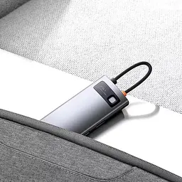 USB-Хаб Baseus Metal Gleam Series 4-in-1 (4xUSB3.0) gray (WKWG070013) - мініатюра 5