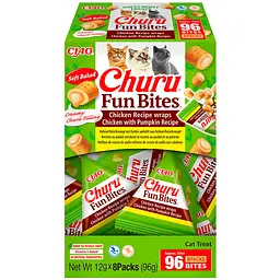Ласощі для котів Inaba Churu Fun Bites рулет з куркою та гарбузом 12 г 8 шт.