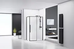 Душова кабіна Rea Solar 80x100 black REA-K6310, Чорний матовий, Універсальна, прозорий - мініатюра 3