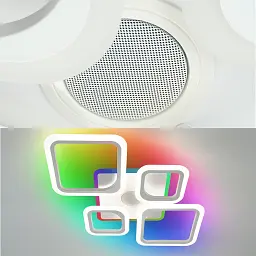 Смарт люстра з колонкою керована світлодіодна OVAL RGB MUSIC 5S 85 Вт 725x460x80 мм Бiла ESLLSE - мініатюра 4