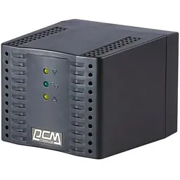 Стабілізатор PowerCom TCA-1200 Black 1200VA 600W LED індикація 220V+/-20% 4 розетки Schuko 1.6 кг