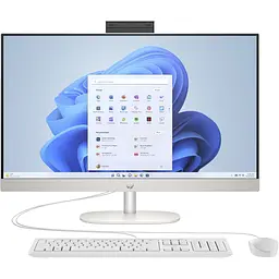 HP Комп'ютер персональний моноблок HP All-in-One 27" FHD IPS AG, Intel U7-155U, 16GB, F1TB, UMA, WiFi, кл+м, DOS, білий - мініатюра 2
