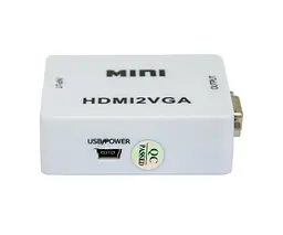 Перехідник з HDMI на VGA з доп харчуванням MINI HDMI2VGA білий конвертер HDMI VGA - мініатюра 4