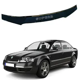 Дефлектор капоту мухобійка Skoda SuperB 2001-2008 Євро кріплення Voron Glass