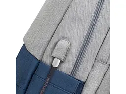 Рюкзак для ноутбука RIVACASE Prater 7567 17.3 grey/dark blue - мініатюра 8