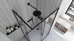 Душова кабіна Rea City 80x100 black REA-K6449, Чорний матовий, Універсальна, прозрачний, Чорний матовий - мініатюра 5
