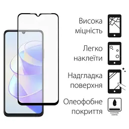 Стекло защитное Dengos Full Glue HONOR X7a (black) (TGFG-334) - миниатюра 2