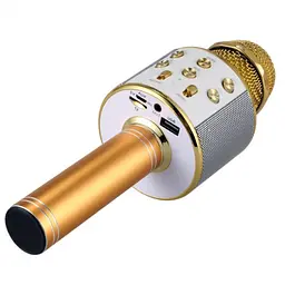 Бездротовий караоке Bluetooth мікрофон з динаміком у коробці WSTER WS-858 золотистий - мініатюра 7