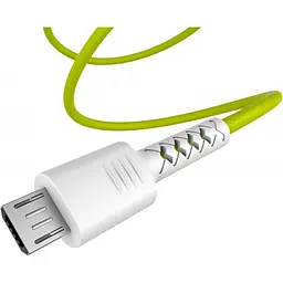 Дата кабель USB 2.0 AM to Micro 5P 1.0m Soft white/lime Pixus (4897058531176) - мініатюра 2