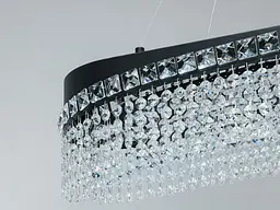 Підвісна кришталева люстра LED чорна 78 Вт овал - мініатюра 5