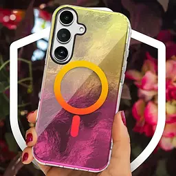 Чохол TPU Shiny Mountain (MagFit) для Samsung Galaxy S24 FE Yellow / Pink - мініатюра 3