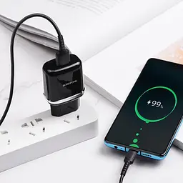 Зарядний пристрій Borofone BA36A USB QC 18W чорний + кабель USB to Type-C - мініатюра 2