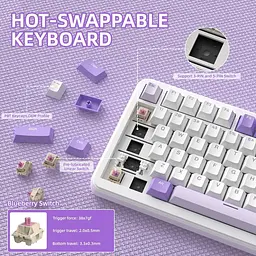Клавіатура Attack Shark X85 Pro RGB Linear Blueberry Switches Wireless Lavender (AS-6972792471105-L) [166722] - мініатюра 7