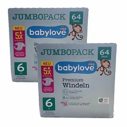 Підгузники Babylove Premium Jumbo Pack 6 xl (15-20 кг), 128 шт