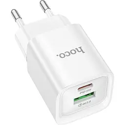 Мережевий зарядний пристрій Hoco C147A Charm PD20W+QC3.0 White (6942007630276) [173054] - мініатюра 3