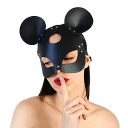 Шкіряна маска мишки Art of Sex - Mouse Mask, чорна - мініатюра 1